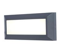 LUTEC - Aplique de luz gris oscuro Helena, LED integrado, 10 W, 400 lúmenes, 4000 K, IP54, 230 V, clase I