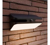 LUTEC Aplique LED para exterior AERO, negro, 21 cm, con sensor, IP54