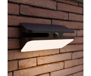 LUTEC Aplique LED para exterior AERO, negro, 21 cm, con sensor, IP54