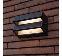 LUTEC Aplique LED para exterior BARLO, gris oscuro, 21 cm, con sensor, IP54