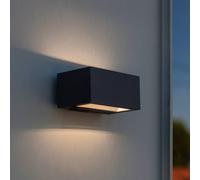 LUTEC Aplique LED para exterior GEMINI, gris oscuro, 14 cm, IP54, luz hacia EC:EPREL:818261