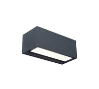 LUTEC Aplique LED para exterior GEMINI, gris oscuro, 22 cm, IP54, luz hacia