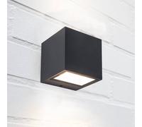 LUTEC Aplique LED para exterior GEMINI, gris oscuro, 9 x 9 cm, IP54, luz hacia EC:EPREL:821673