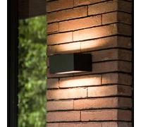 LUTEC Aplique LED para exterior GEMINI, negro, 14 cm, IP54, luz hacia arriba/hacia EC:EPREL:2223997
