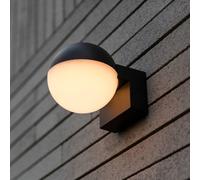 LUTEC Aplique LED para exterior LOOMA, gris oscuro, Ø 10 cm, metal, IP54 EC:EPREL:2220111