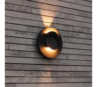 LUTEC Aplique LED para exterior MOOV, gris oscuro, Ø 21 cm, metal, IP54 EC:EPREL:2220104