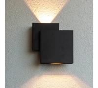 LUTEC Aplique LED para exterior RIALTO, negro, 20 cm, IP44, luz hacia arriba/hacia EC:EPREL:1379001