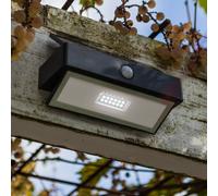 LUTEC Aplique LED para exterior solar ARROW, gris oscuro, 18 cm, con sensor, IP44
