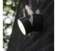 LUTEC Aplique LED para exterior TRUMPET, gris oscuro, Ø 9 cm, metal, IP54 EC:EPREL:819957