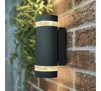 LUTEC Aplique para exterior FOCUS ROUND, gris oscuro, 24 cm, 2 x GU10 IP44