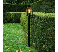 LUTEC Bolardo luminoso KELSEY, negro, altura 104 cm, metal, IP44, E27