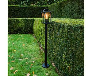 LUTEC Bolardo luminoso KELSEY, negro, altura 104 cm, metal, IP44, E27