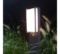 LUTEC Bolardo luminoso LED Qubo antracita, movimiento