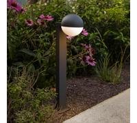 LUTEC Bolardo luminoso LOOMA, gris oscuro, altura 70 cm, metal, IP54, E27