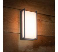 LUTEC connect Aplique LED inteligente para exterior QUBO, gris oscuro, 22 cm, IP54, RGB, CCT EC:EPREL:852708
