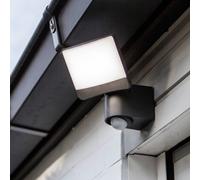 LUTEC Foco de pared exterior con sensor LED SUNSHINE, 15 cm, gris oscuro, IP44 EC:EPREL:818971
