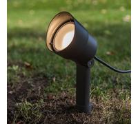 LUTEC Foco LED con pica EXPLORER, gris oscuro, Ø 9 cm, IP54 EC:EPREL:818291