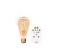 LUTEC Idual LED Filamento, bombilla E27, A60, bombilla vintage, 60 W, 9 W, ámbar, regulable, LED retro, incluye mando a distancia