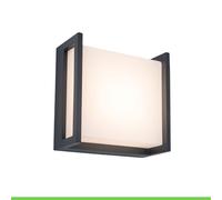 LUTEC Lámpara LED de pared exterior QUBO, pequeña lámpara de pared de aluminio en antracita, lámpara de pared con 9,5 W, 650 lúmenes, color de luz blanco cálido (3000 K), lámpara cuadrada exterior