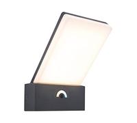 LUTEC Lámpara LED de Pared para Exteriores PANO Ajustable frío a luz Blanca cálida, 1200 lúmenes, Materiales Impermeables, diseño Atemporal, Gran difusor, Antracita