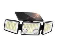 LUTEC Luces solares para exteriores, 152 LED 7000 K, sensor de movimiento superbrillantes, luces para exteriores con 2 sensores, impermeables, 270 luces solares de gran angular con 3 modos para
