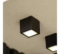 LUTEC Plafón LED para exterior Gemini XS, 3.000 K, negro