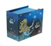 Lutèce Créations Caja de música/Caja Musical de manivela de cartón Decorado en Forma de Libro con Mecanismo Musical de 18 Notas - ¡Suéltalo! - Frozen (R. Lopez)