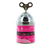 Lutèce Créations Caja de música o Caja Musical Tinkle Tonk de Metal con Gran Llave Superior, Mecanismo Musical de Resorte de 18 Notas e ilustración - Tema de la Pantera-Rosa (H. Mancini)