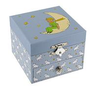 Lutèce Créations Caja de música para joyas/joyero musical de madera con el Principito y el zorro giratorios y mecanismo musical de resorte 18 notas - El Danubio azul (Johann Strauss)