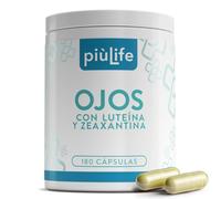 Luteina Con Zeaxantina Ojos PiùLife, 180 Cápsulas, 2 Al Día, Vitaminas Para La Vista Con Vitamina E, A, B2, Ácido Hialurónico, OPC, Extracto De Arandano Y Zinc, Antioxidantes, Ojos Secos