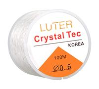 Luter 0,6 mm Hilo Transparente Invisible elástico para Pulsera de Perlas Collar (328 pies)