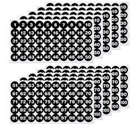 LUTER 10 Hojas De Adhesivos Numéricos, 5 Juegos De Adhesivos Numéricos De Vinilo 1-100, Etiquetas Impermeables, Para Cajas De Almacenamiento, Casilleros, Interiores y Exteriores, (Negro, 2,5 cm)