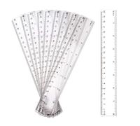 LUTER 10 PAQUETE Regla de Plástico Transparente 20 cm Regla Recta de 8 Pulgadas Kit de Regla de Plástico Transparente Herramienta de Medición para Oficina Escolar de Estudiantes