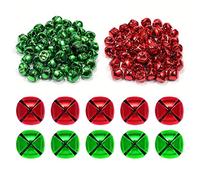Luter 100 Piezas Cascabeles Navidad, Metal Pequeño Cascabeles Manualidades para La Decoración Navideña del Hogar del Festival de Bricolaje (50 Rojo 50 Verde, 1,2 cm)