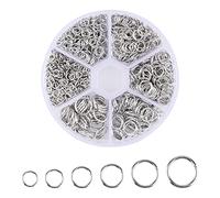 LUTER 1000 Piezas Anillos de Salto Abiertos Conectores de Junta Tórica de Metal Plata para Anillos de Salto Acero Inoxidable de Joyería Elegante Ininterrumpida (4mm, 5mm, 6mm, 7mm, 8mm, 10mm)