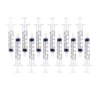 LUTER 12 Piezas 2ml Jeringas de Plástico, Jeringuilla de Plástico Sin Aguja con Medición para Experimentos Científicos Dispensación Medición de Líquidos Alimentación de Mascotas