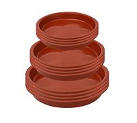 Luter 12 Piezas Platillos para Plantas, 13,9/15,8/17,8cm Platos para Macetas Redondas Plástico Platillos para Macetas Bandejas de Goteo para Flor para Jardín Plantas en Macetas (Rojo)