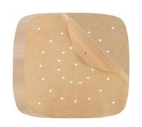 LUTER 120 Piezas 21,6 cm Papel de Pergamino Para Freidora de Aire, Papel de Pergamino Perforado Sin Blanquear, Papel de Vaporizador Cuadrado Para Freidora de Aire, Cesta de Vapor