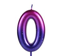 LUTER 2,36 pulgadas Velas Números Morada y Azul, Gradiente Topper de la Torta Cera Decoraciones para Fiesta Temática Sirena Cumpleaños Boda Aniversario (0)