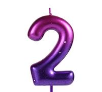 LUTER 2,36 pulgadas Velas Números Morada y Azul, Velas Cumpleaños Números Velas de Gradiente Topper de la Torta de Cera Decoraciones para Fiesta Temática de Sirena Cumpleaños Boda Aniversario (2)