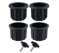 LUTER 2 Juegos (6 pez.) Accesorios de Soporte de Paraguas, 4 pez. Anillo de Orificio para Paraguas y 2 Tornillos de Perilla de Mano, Soporte Pie de Sombrilla para Mesa de Patio (Negro)