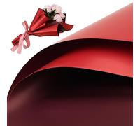LUTER 20 Hojas Papel de Regalo de Flores, 58x58cm Papel de Regalo de Ramo de Flores Color de Doble cara Papel de Embalaje de Flores para Boda Graduación Día de San Valentín(Rojo Vino & Rojo Oscuro)