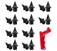 Luter 20 Piezas 6,35mm(1/4 Pulgada) Track Spikes Clavos Atletismo Velocidad con Llave de Púas Repuesto Acero Inoxidable para Calzado Deportivo Salto de Longitud Atletismo en Pista y Campo (Negro)