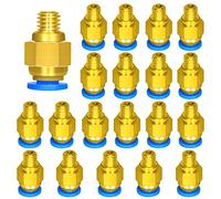 LUTER 20 Piezas Conectores Neumaticos, PC4-M6 Montaje Rápido de Aire Neumático Recto Rosca de 4 mm M6 para Conectar para Conector de Impresora 3D de Tubo de PTFE