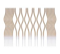 LUTER 24 Piezas Metálico Velas De Cumpleaños En Portadores Espiral Largas Finas Velas De Cupcake para La Decoración De La Fiesta De Cumpleaños (Champán)