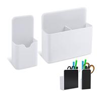 LUTER 2uds Portalápices Magnéticos, 2 Tamaños Portabolígrafos Tipo Colgante Blanco Organizador Boligrafos para Refrigerador Pizarra Casillero Bolígrafo Lápiz Hogar Oficina Escuela