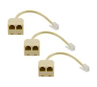 LUTER 3 Piezas Divisores de Teléfono Bidireccionales Macho a Hembra RJ11 6P4C Cable Convertidor de Línea Telefónica