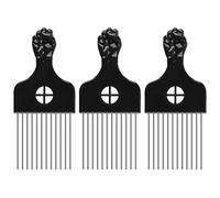 LUTER 3 Piezas Peine Afro Peine de Metal Desenredar Peluca Trenza Herramienta de Peinado Peines Metálicos para Mujeres y Hombres Negro