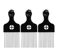 LUTER 3 Piezas Peine Afro Peine de Metal Desenredar Peluca Trenza Herramienta de Peinado Peines Metálicos para Mujeres y Hombres Negro