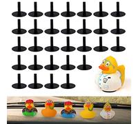 LUTER 30 Piezas Soporte de Patitos de Goma, Soporte Pato Goma Autoadhesivo de Plástico para Salpicadero de Jeep, Soporte de Montaje de Enchufe de Pato para Pantalla de Pato, Pato no Incluido (Negro)